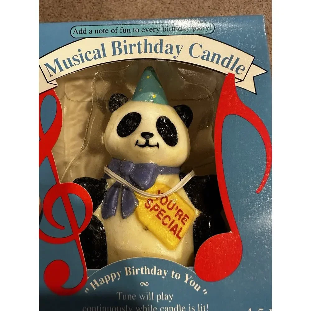 VTG Hallmark Musical Birthday Candle Panda 4.5” Plays Happy Birthday Unopened